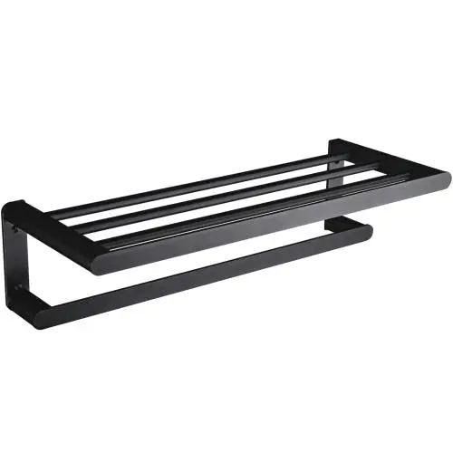 Полка для полотенец из алюминия Capri черная Nofer 16223.N