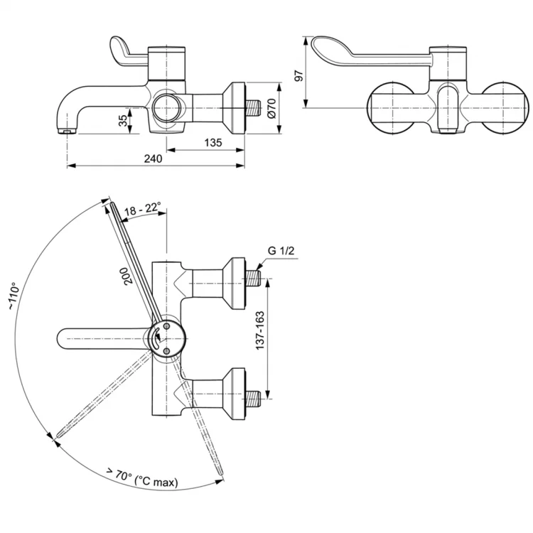 Смеситель Ideal Standard CERAPLUS 2.0 A6691AA для умывальника