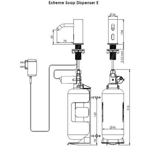 STERN Extreme SD E 237900 Бесконтактный дозатор для жидкого мыла (хром)