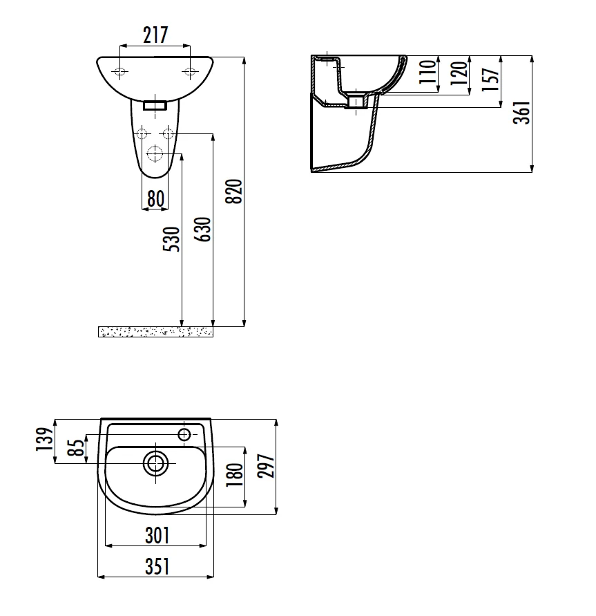 CREAVIT SD270-00CB00E-0000 SEDEF Полупьедестал