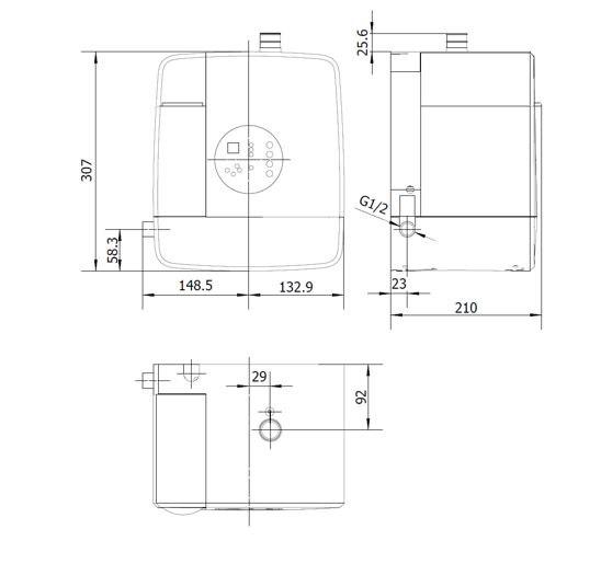 Сушилка для рук с краном и дозатором мыла 3 в 1 Concept 3 Nofer 01902.GD