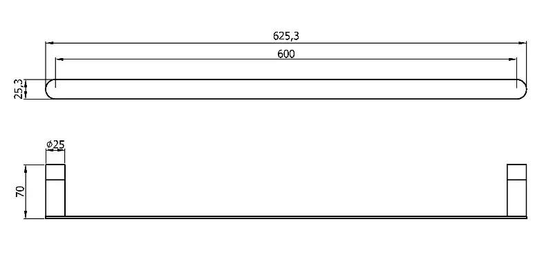 Держатель для полотенец Verona черный 600 мм Nofer 16870.60.N