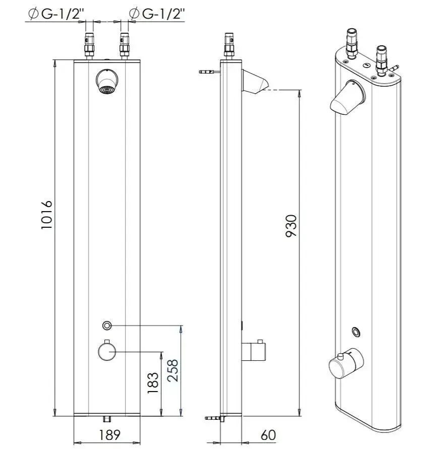Бесконтактная душевая панель Stern Neptune Shower Panel 1000 TB