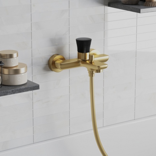 Смеситель для ванны PAINI Domus 18PJ111PZ без аксессуаров, брашированное золото PVD (PJ)
