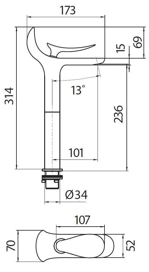 CREAVIT Cмеситель для раковины FOGLIA FG6501