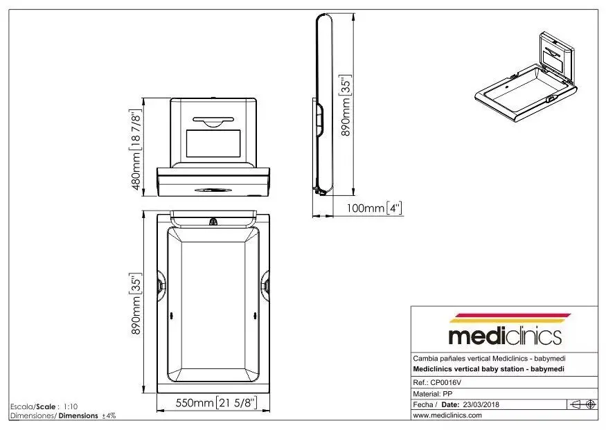 Пеленальный столик Mediclinics CP0016VCS