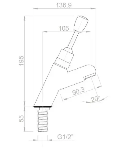 Кран для раковины с мягким рычагом Nofer 07400P.S