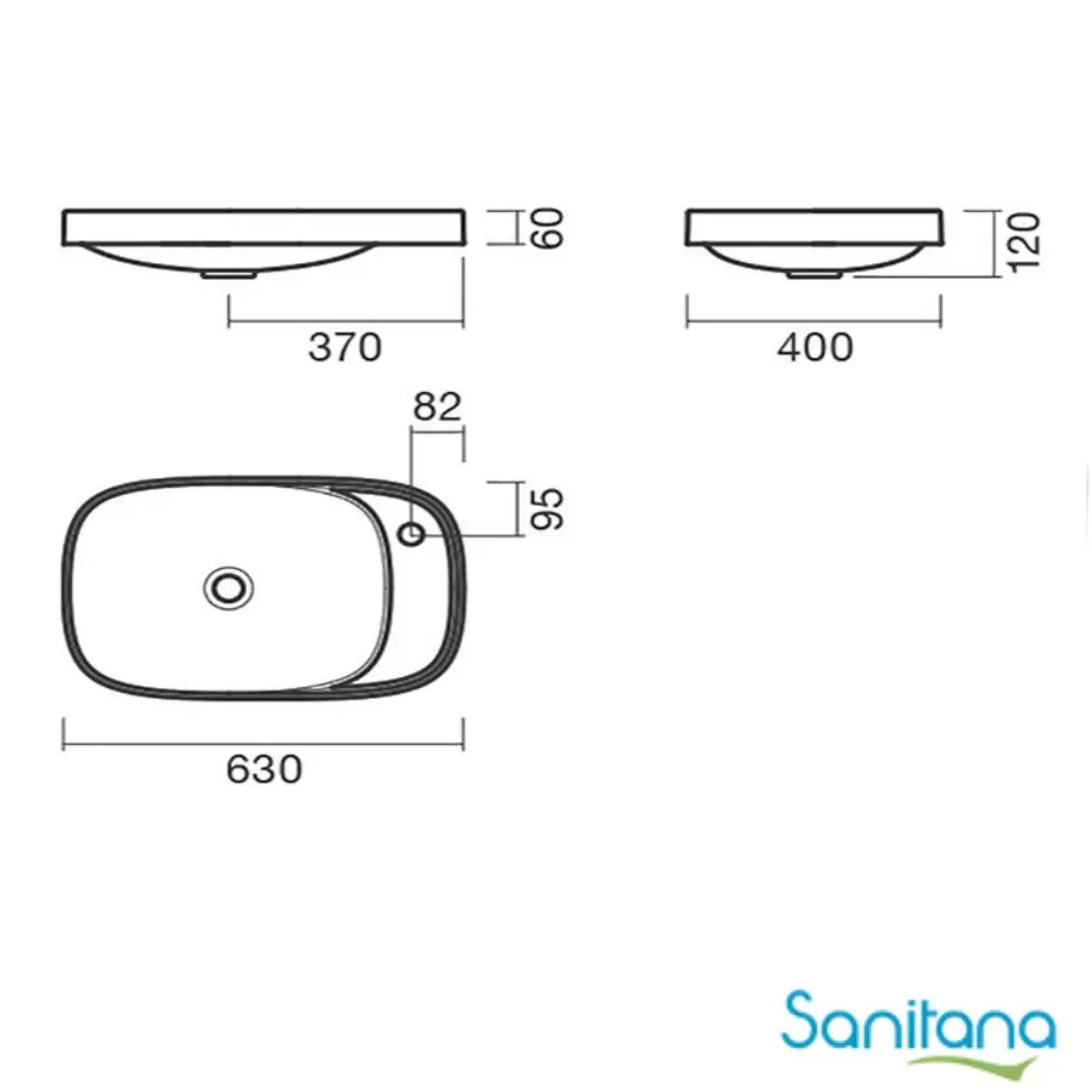 Раковина встраиваемая асимметричная Sanitana BE YOU S10062216700000