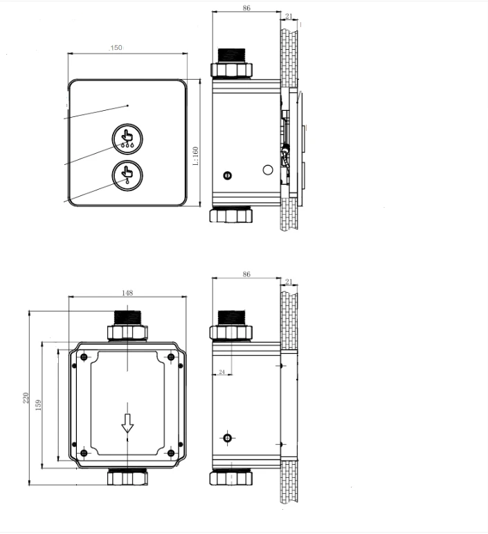 Смывное устройство для унитаза SAWY PKUS 8302N