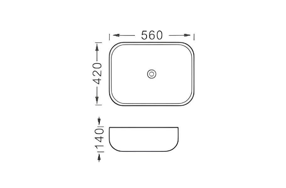 Раковина накладная для установки на столешницу AQUATEK AQ5526-MW 560*420*140, матовый белый