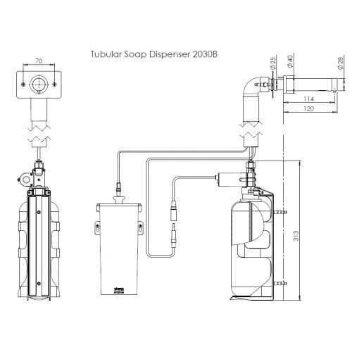 STERN Tubular SD 2030 B 350922 Бесконтактный дозатор для жидкого мыла настенный (хром)