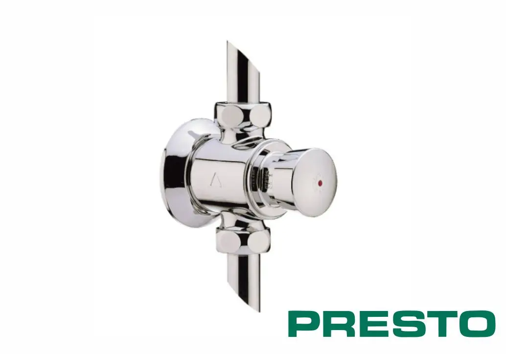 Порционно нажимной душевой кран с жесткой стойкой и лейкой Presto P 50 38022 CR1903 4