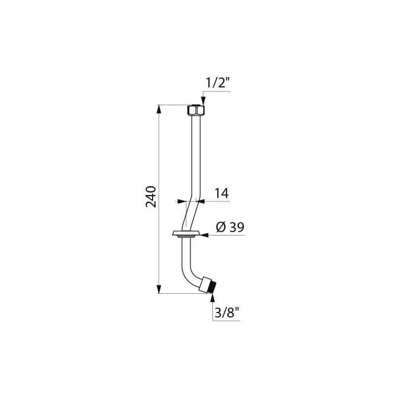 Наружный патрубок F1/2" для писсуара DELTA 757162