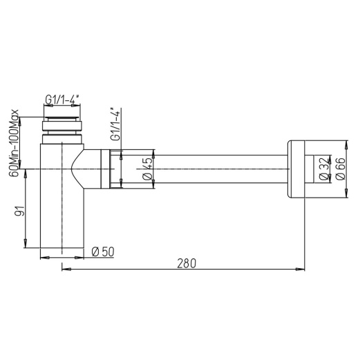 Сифон для раковины PAINI Cox 78PZ849, черный брашированный PVD (PZ)