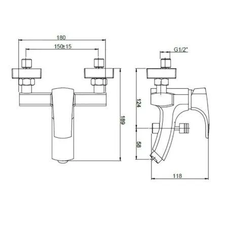 ANCRSET32V1BR Комплект смесителей Paini Angel 2в1, для ванны с душевым комплектом, хром