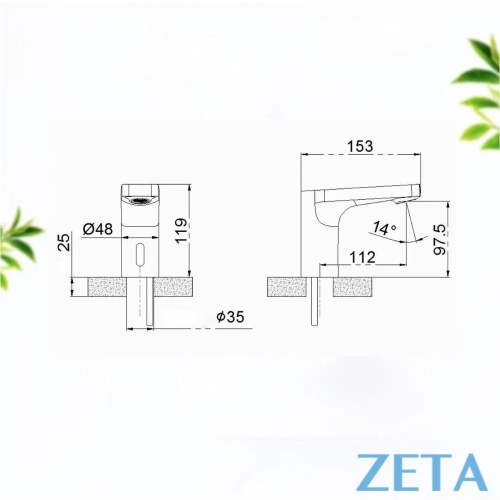 Сенсорный смеситель ZETA BR-045