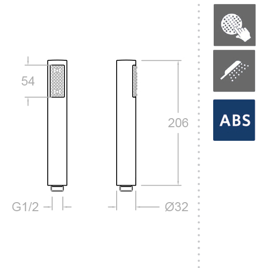 Душевая лейка из ABS-пластика 3713P с 1 режимом