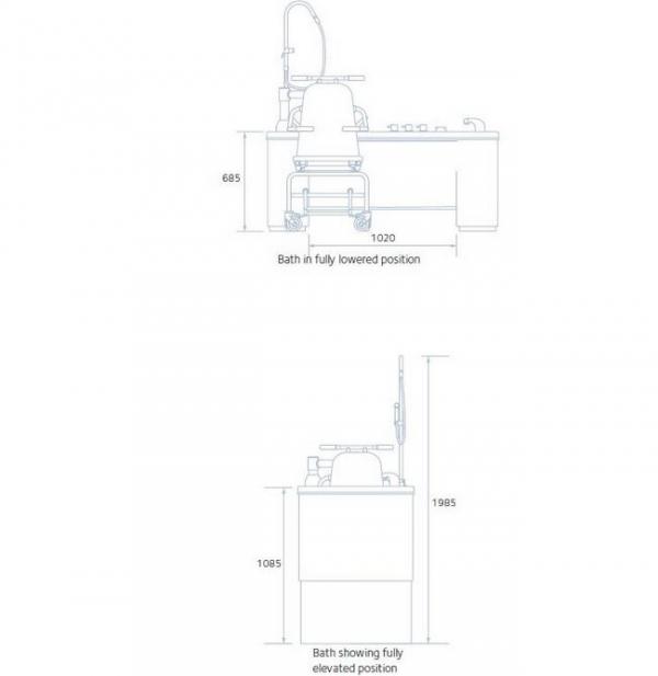 Ванна для МГН с электрическим лифтом и поворотным сиденьем Nofer H500