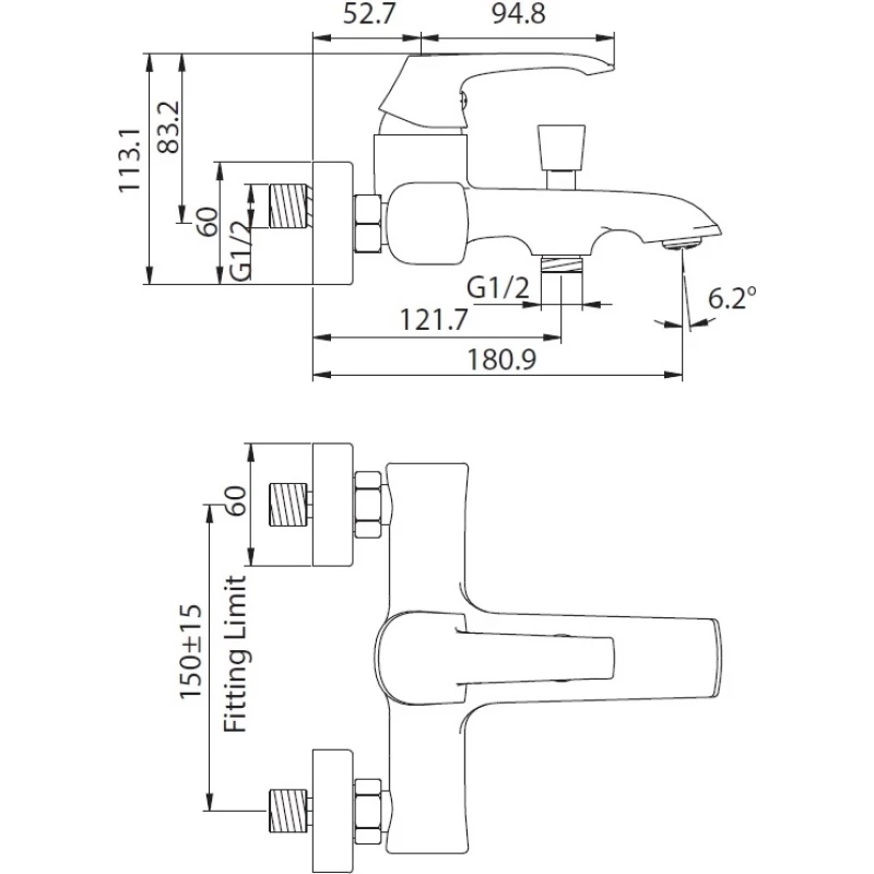 CREAVIT Cмеситель для ванны AVANGART AG2500