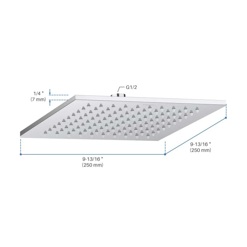 Квадратный верхний душ 250*250*7 мм AQUATEK AQ2076CR