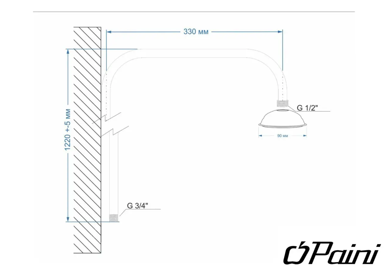 Душевая стойка с лейкой Paini 50CR1903/4