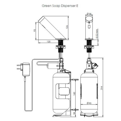 STERN Green SD E 225840 Бесконтактный дозатор для жидкого мыла (хром)