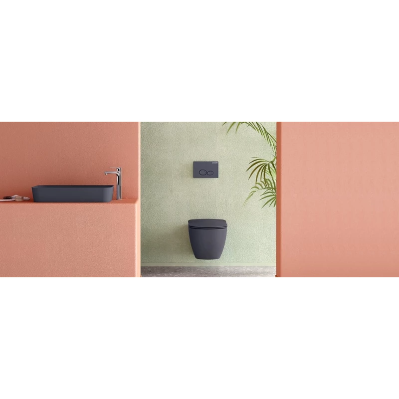 Кнопка смыва Creavit Drop GP2002.04 для инсталляции, антрацит матовый