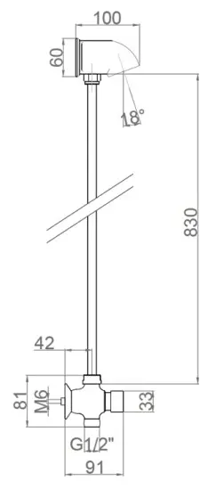 Душевой комплект порционный кран с душем для открытого монтажа Nofer 07690C.N