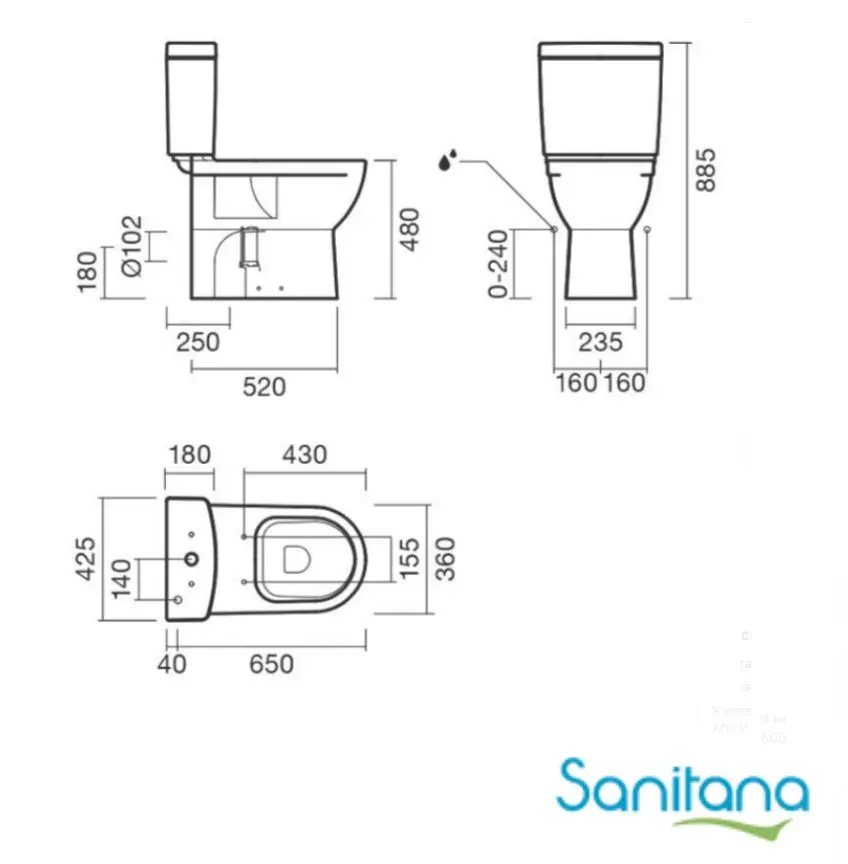Унитаз компакт Sanitana MOBIL для МГН H8247160000231