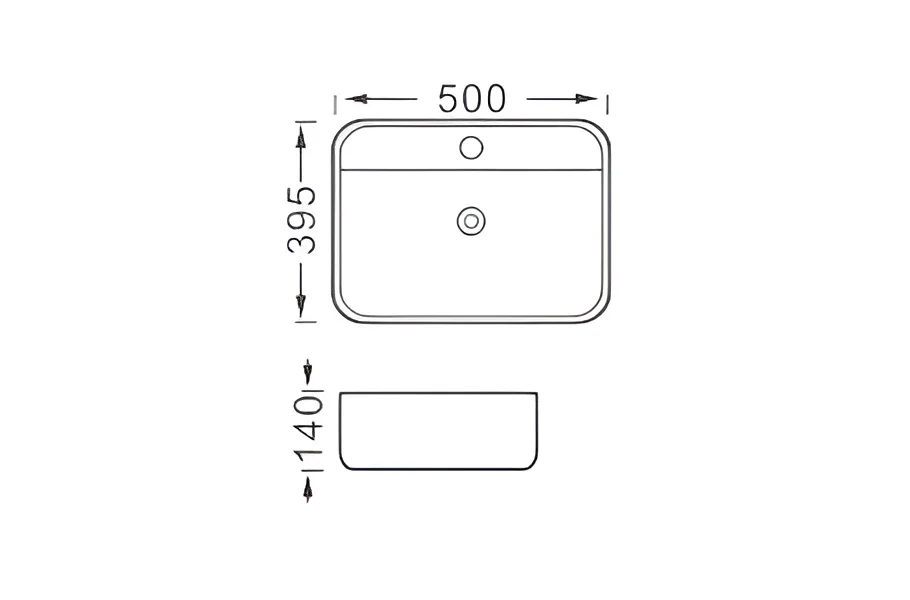 Раковина накладная для установки на столешницу AQUATEK ВЕГА AQ5506-MB