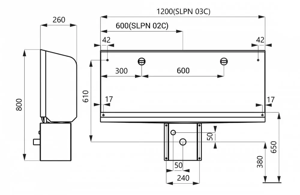 Бесконтактный писсуарный жёлоб Sanela 91034 (SLPN 03CB), 120 см, 6 В